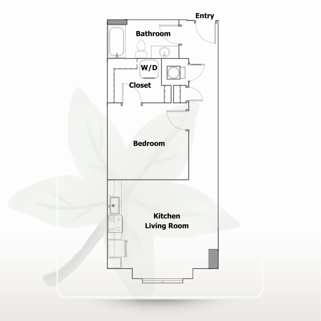 The Sweetgum 1 bedroom 1 bath apartment